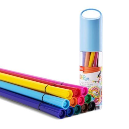Флумастери 12 цв. Deli Colorun тубус EC156-12