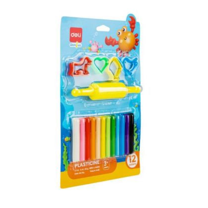 Пластелин Deli Genius EH716 12цв. с аксесоари