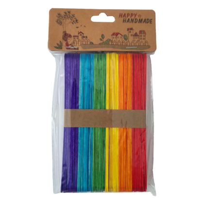 Пръчки дървени 15 см. 50 бр. цветни