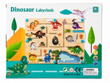 Игра дървена лабиринт динозаври