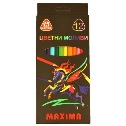 Цветни моливи Максима 12цв. дълги 120122