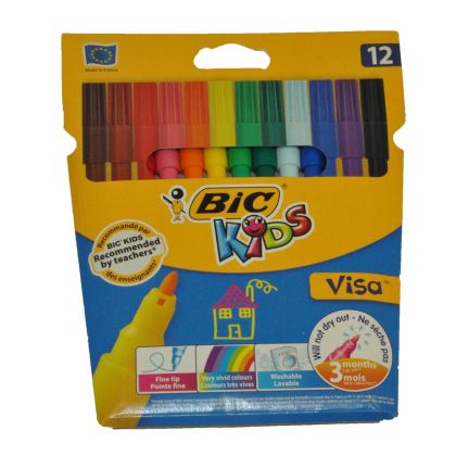 Флумастери Бик Visa 12цв.