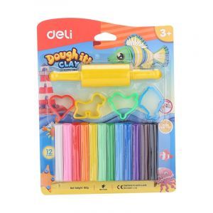 Пластелини Deli Dough It! 12цв. 75041