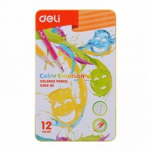 Цветни моливи Deli Color Emotion 12цв. метална кутия 00205