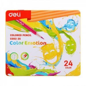 Цветни моливи Deli Color Emotion 24цв. метална кутия 00225