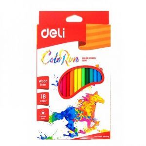 Цветни моливи Deli Colorun 18цв. 00110