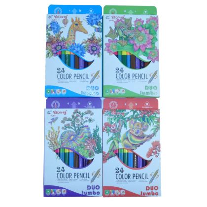 Цветни моливи двувърхи Jumbo 12бр./24цв. 10046/10030
