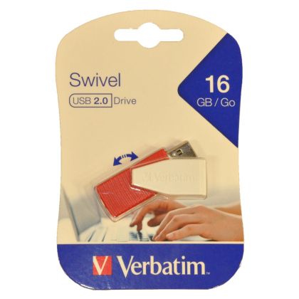 Флаш памет Verbatim 16GB Mini/Swivel Red
