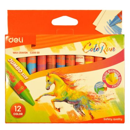 Пастели восъчни 12 цв. Deli Colorun джъмбо 20900