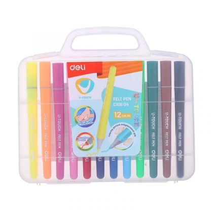 Флумастери 12цв. Deli U-Touch 10604 измиващи