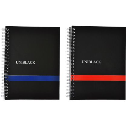 Тетрадка ГФ 120л. спирала PP корица Пиня Uniblack 612834/612827 микроперф. и перфор. за класьор