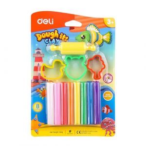 Пластелин Deli Dough it ED75021 8цв. 100гр.