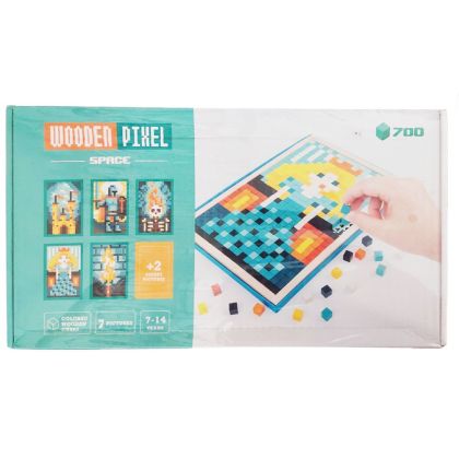 Игра дървен пиксел 700 цветни кубчета 1*1 см