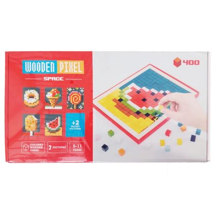Игра дървен пиксел 400 цветни кубчета 1*1 см