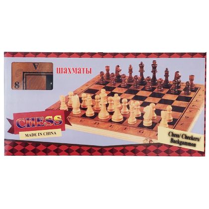 Шах 3 в 1 дървен 29,5 см