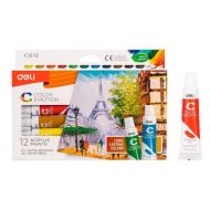 Акрилни бои Deli Acrilic EC12-12 12цв.12мл.