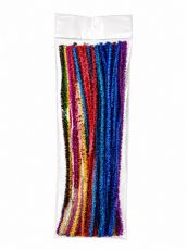 Плюшени телени пръчици 30 см/100 бр. glitter микс
