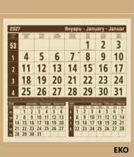 Календар стенен 1 тяло всички модели Данива 2027