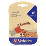 Флаш памет Verbatim 16GB Mini/Swivel Red