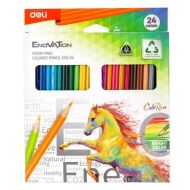 Цветни моливи 24цв.  Deli Enovation 113-24 триъгълно тяло