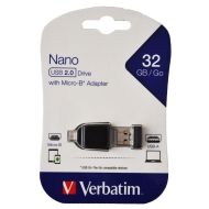 Флаш памет Verbatim Nano 32GB 2.0 с OTG адаптер