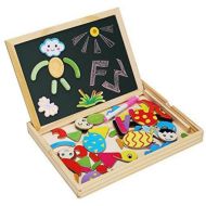 Дъска бяла в дървена кутия с магнитни форми 270263