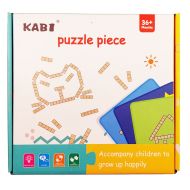 Дървена играчка пъзел фигури на картон 500939