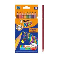 Цветни моливи Бик 12цв. дълги Еволюшън Stripes 99102